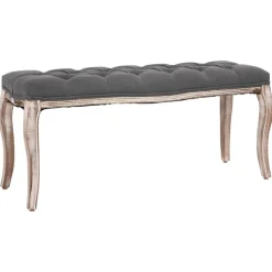 vidaXL Banc Lin Bois solide 110x38x48 cm Gris foncé
