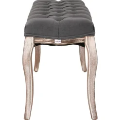 vidaXL Banc Lin Bois solide 110x38x48 cm Gris foncé