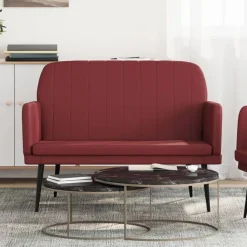 vidaXL Banc Rouge bordeaux 107x80x81 cm Similicuir