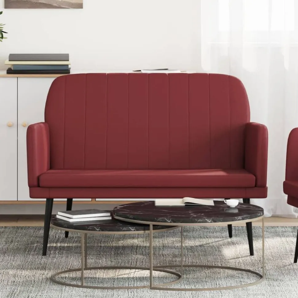 vidaXL Banc Rouge bordeaux 107x80x81 cm Similicuir
