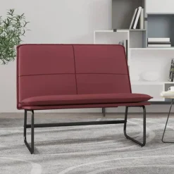 vidaXL Banc Rouge bordeaux 100x75x76 cm Similicuir