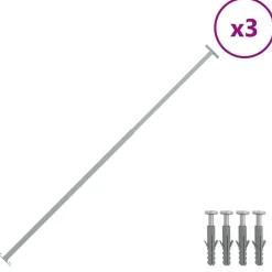 vidaXL Barres de fenêtre réglables de sécurité 3 pcs 710-1200 mm