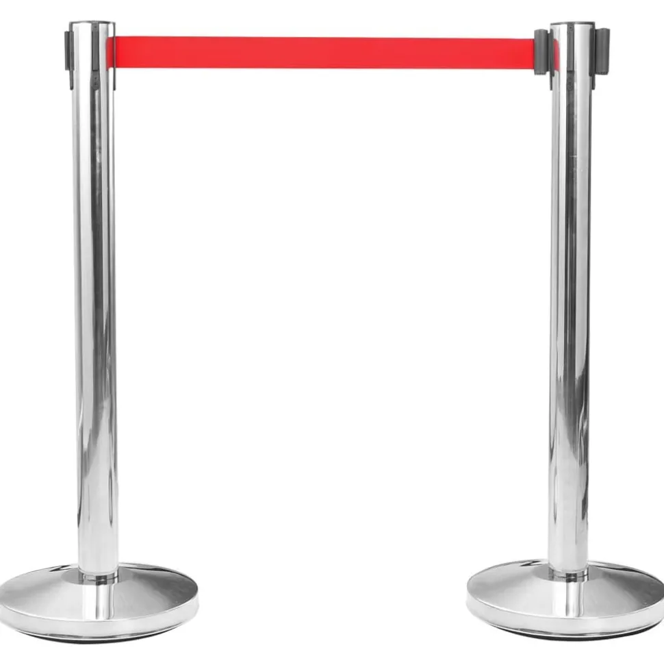 vidaXL Barrière à bande rétractable 200 cm Rouge
