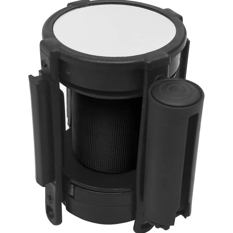 vidaXL Barrière à bande rétractable 200 cm Noir