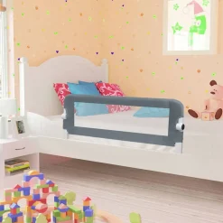 vidaXL Barrière de lit enfant Gris 102x42 cm Polyester