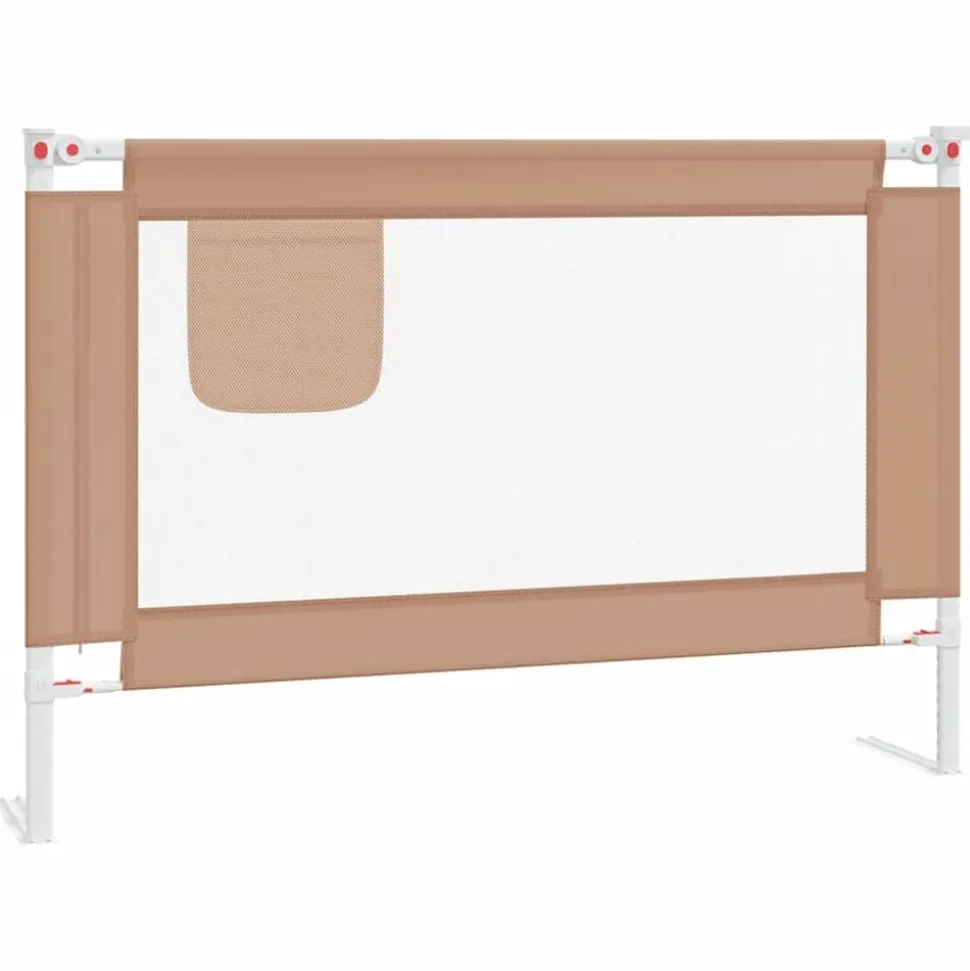 vidaXL Barrière de sécurité de lit d'enfant Taupe 100x25 cm Tissu