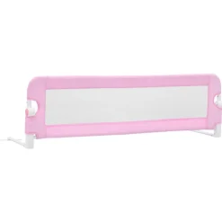 vidaXL Barrière de sécurité de lit d'enfant Rose 120x42 cm Polyester