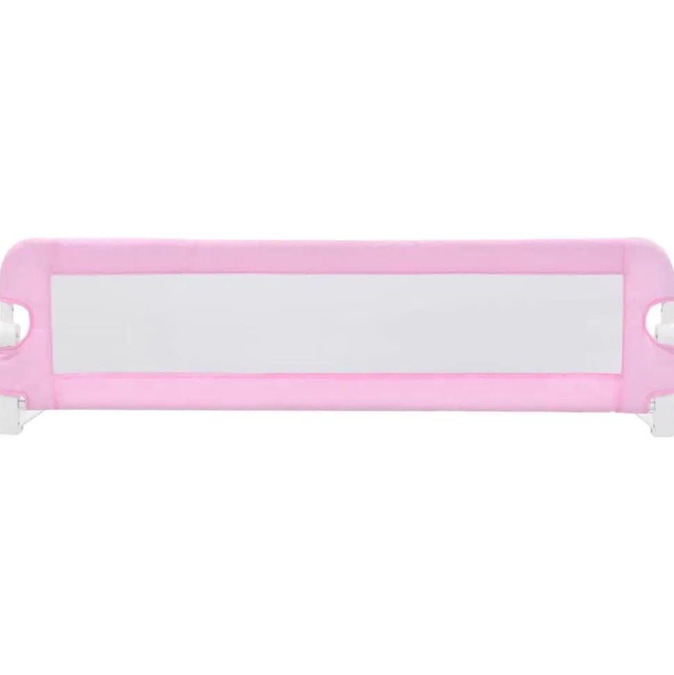 vidaXL Barrière de sécurité de lit d'enfant Rose 120x42 cm Polyester