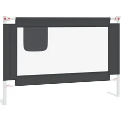 vidaXL Barrière de sécurité de lit d'enfant Gris foncé 100x25 cm Tissu