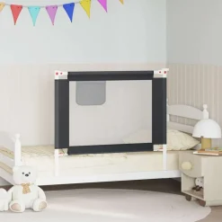 vidaXL Barrière de sécurité de lit d'enfant Gris foncé 100x25 cm Tissu