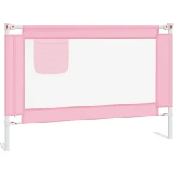 vidaXL Barrière de sécurité de lit d'enfant Rose 100x25 cm Tissu