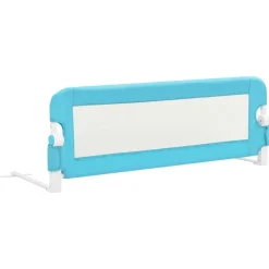 vidaXL Barrière de sécurité de lit d'enfant Bleu 120x42 cm Polyester
