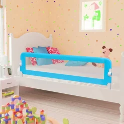 vidaXL Barrière de sécurité de lit d'enfant Bleu 120x42 cm Polyester