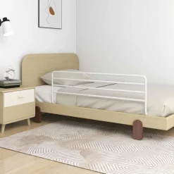 vidaXL Barrière de sécurité de lit d'enfant Blanc (76-137)x55 cm Fer