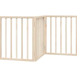 vidaXL Barrière pour chien pliable à 3 panneaux 150 cm Bois de peuplier