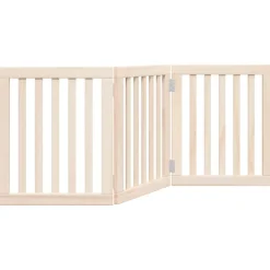 vidaXL Barrière pour chien pliable à 3 panneaux 150 cm Bois de peuplier