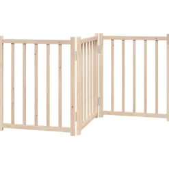 vidaXL Barrière pour chien pliable 3 panneaux 150 cm bois sapin massif