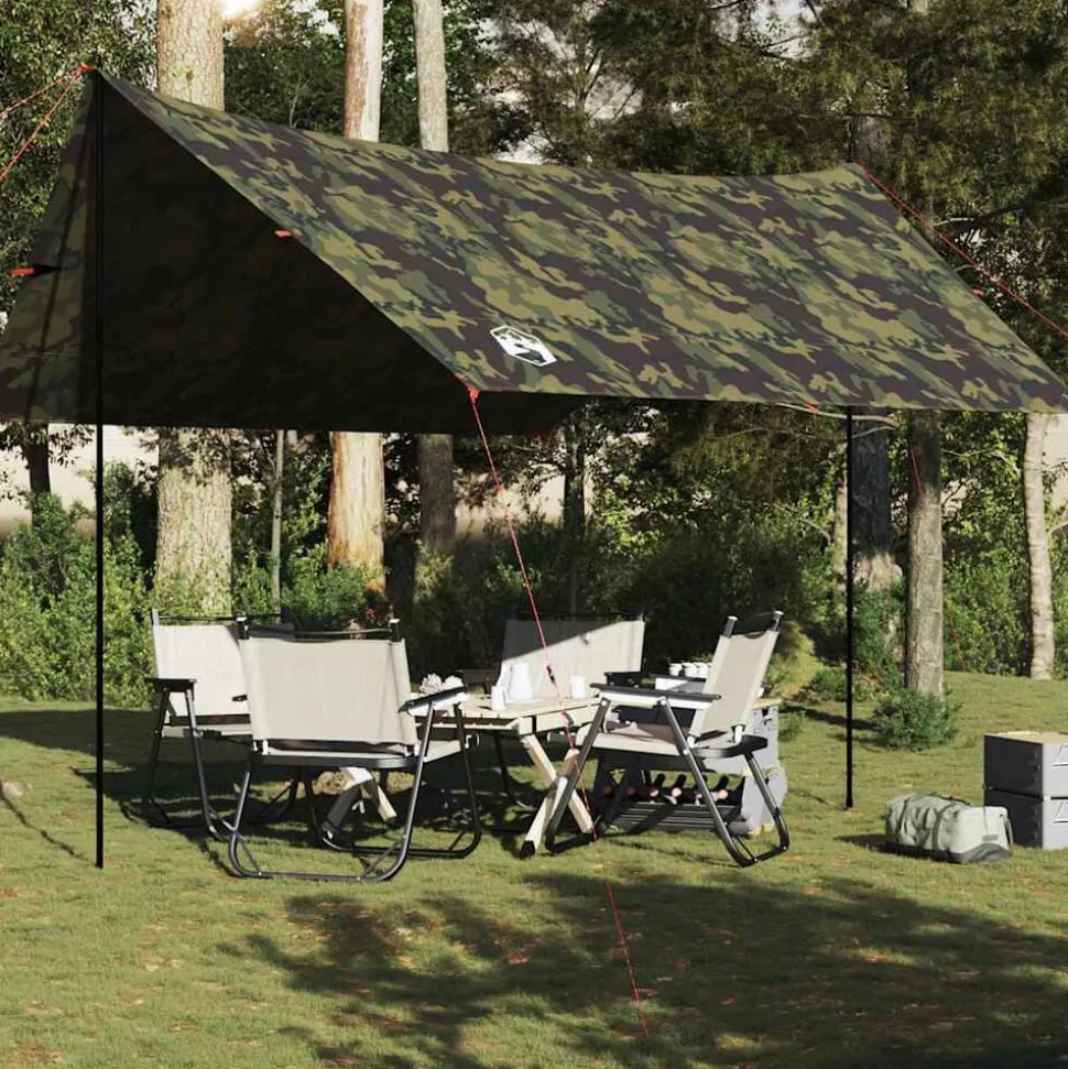 vidaXL Bâche de camping camouflage 462x306x211 cm imperméable