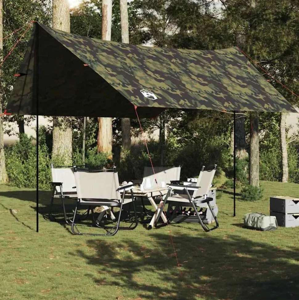 vidaXL Bâche de camping camouflage 462x306x211 cm imperméable