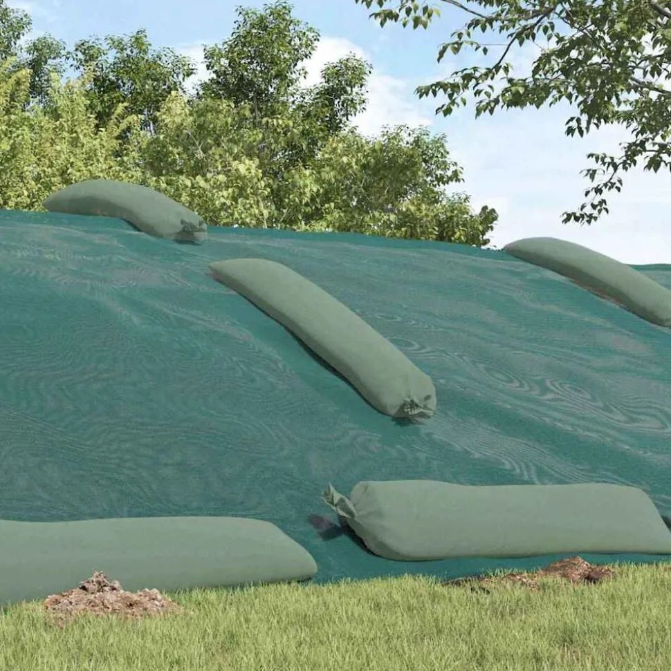 vidaXL Bâche pour silo Vert 6 x 5 m HDPE