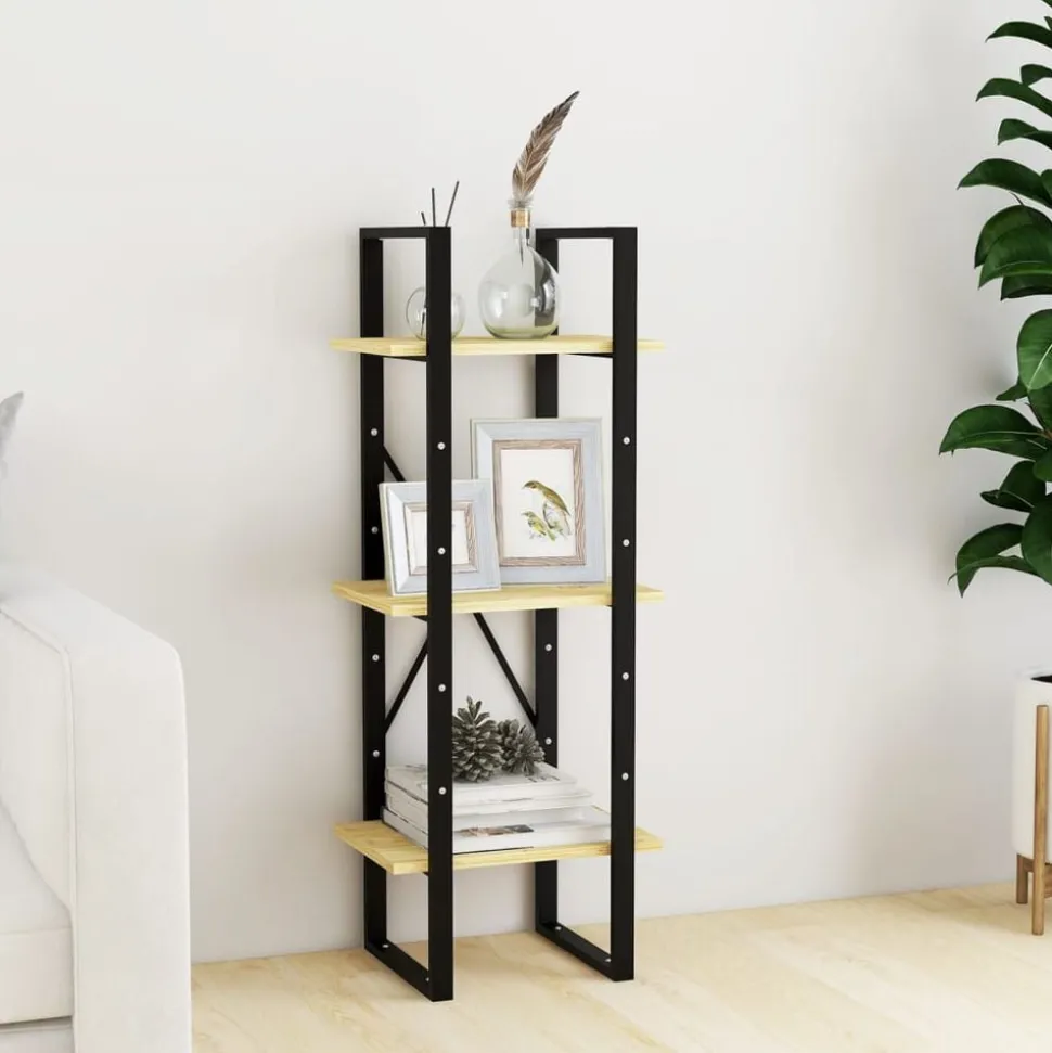 vidaXL Bibliothèque à 3 niveaux 40x30x105 cm Bois de pin massif