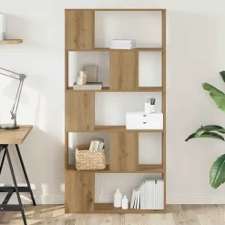 vidaXL Bibliothèque 5 niveaux chêne artisanal bois ingénierie