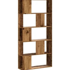vidaXL Bibliothèque 5 niveaux vieux bois bois d'ingénierie