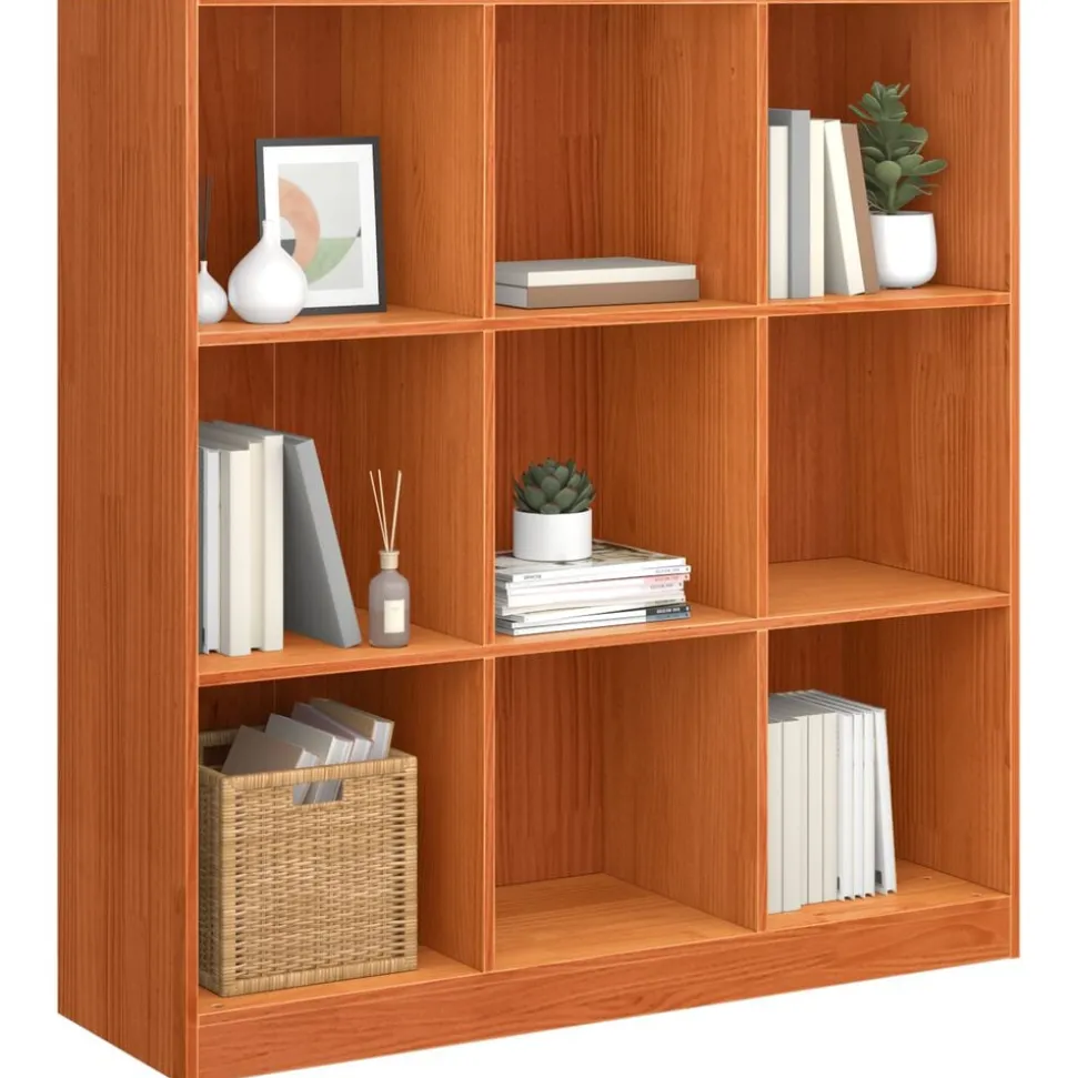 vidaXL Bibliothèque Brun cire 104 x 33 x 110 cm Pin massif