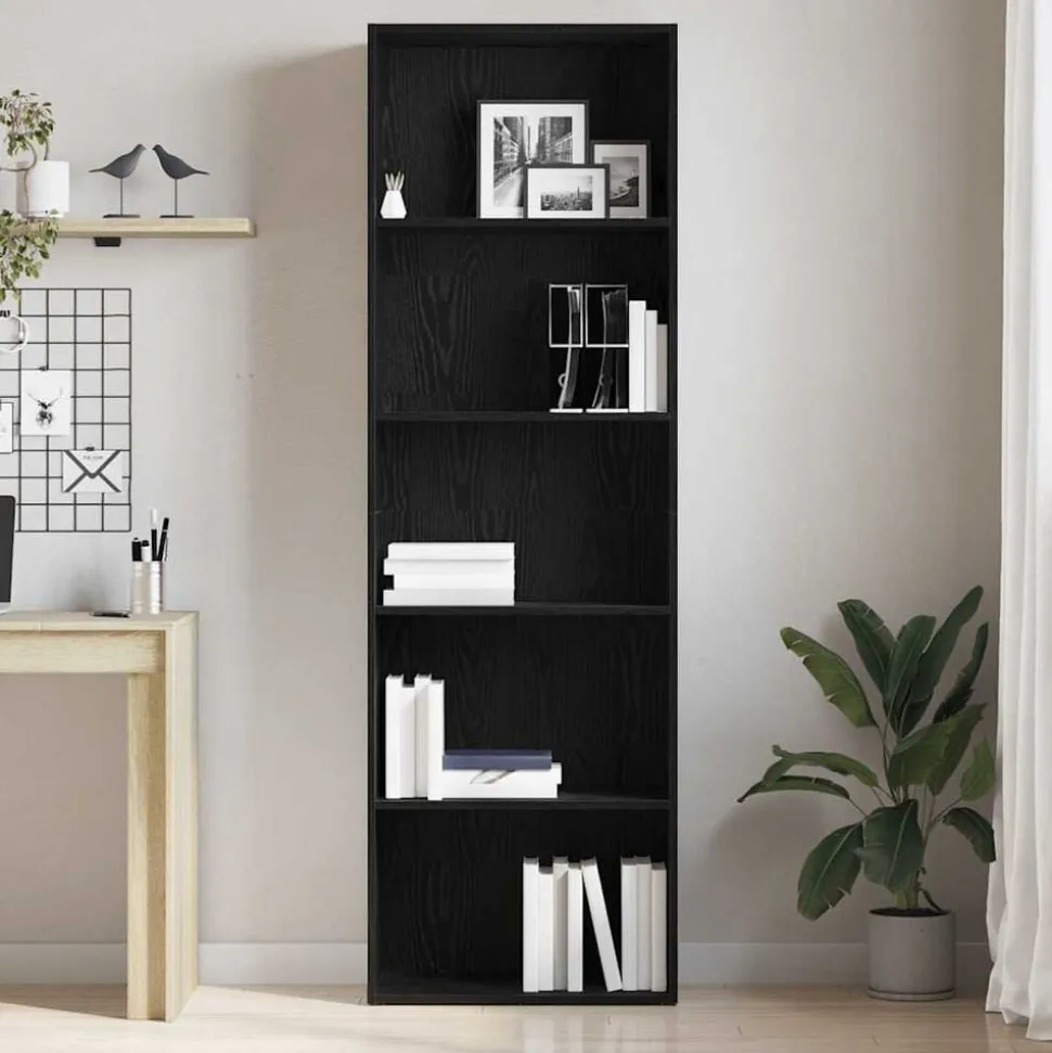 vidaXL Bibliothèque chêne noir 60x30x189 cm bois d'ingénierie