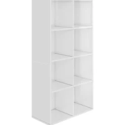 vidaXL Bibliothèque/Buffet Blanc brillant 66x30x130 cm Bois ingénierie