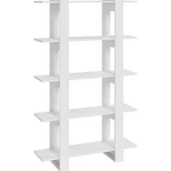 vidaXL Bibliothèque/Séparateur de pièce Blanc brillant 100x30x160 cm