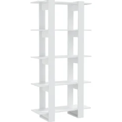 vidaXL Bibliothèque/Séparateur de pièce Blanc brillant 80x30x160 cm