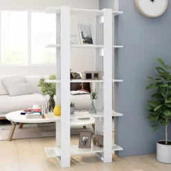 vidaXL Bibliothèque/Séparateur de pièce Blanc brillant 80x30x160 cm