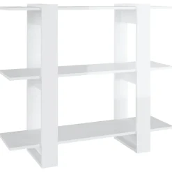 vidaXL Bibliothèque/Séparateur de pièce Blanc brillant 100x30x87 cm
