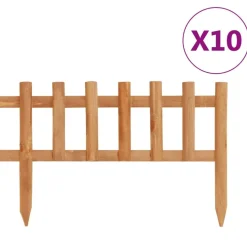 vidaXL Bordure de jardin 10 pcs Bois de sapin 4,4 m