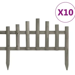 vidaXL Bordure de jardin 10 pcs Bois de sapin 4,4 m