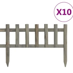 vidaXL Bordure de jardin 10 pcs Bois de sapin 4,4 m