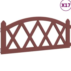 vidaXL Bordures de pelouse 17 pcs Rouge 10 m PP