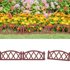 vidaXL Bordures de pelouse 17 pcs Rouge 10 m PP