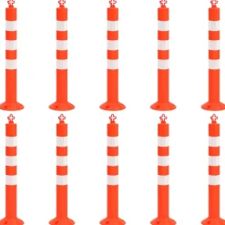 vidaXL Bornes de contrôle du trafic 10 pcs avec chaîne 75 cm PE