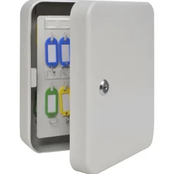 vidaXL Boîte à clés avec verrouillage Ivoire 20 x 7,5 x 25 cm Acier