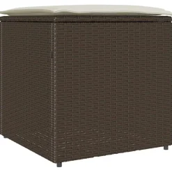 vidaXL Boîte à coussins avec stockage Marron 50 x 50 x 50 cm polyrotin