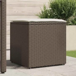 vidaXL Boîte à coussins avec stockage Marron 50 x 50 x 50 cm polyrotin