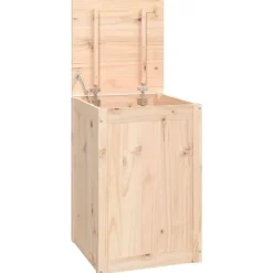 vidaXL Boîte à linge 44x44x66 cm Bois massif de pin