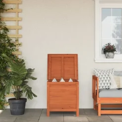 vidaXL Boîte de rangement jardin marron 50x49x56,5cm bois massif sapin
