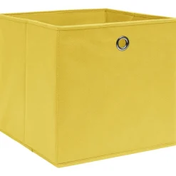 vidaXL Boîtes de rangement 4 pcs Tissu intissé 28x28x28 cm Jaune