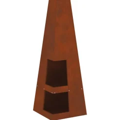 vidaXL Braise Marron 35 x 35 x 100 cm Acier Corten