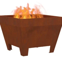 vidaXL Braise Marron 50 x 50 x 38 cm Acier patiné