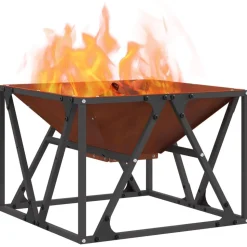 vidaXL Braise Marron 50 x 50 x 35 cm Acier patiné