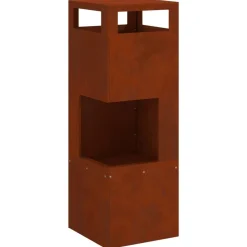vidaXL Braise Marron 35 x 35 x 100 cm Acier patiné